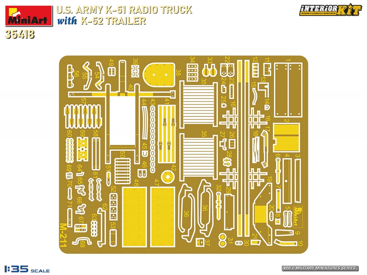 MiniArt 35418 US ARMY K-51 RADIO TRUCK WITH K-52 TRAILER. INTERIOR KIT 1/35 – image 3