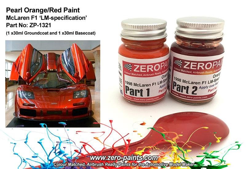 Zero Paints ZP-1321 Coffret de peinture orange/rouge LM-Spec McLaren F1 1998 (2 x 30 ml)