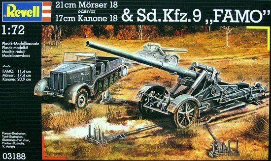 Revell 03188 21cm Morser 18 or 17cm Kanone 18 Sd.Kfz.9 FAMO 1/72