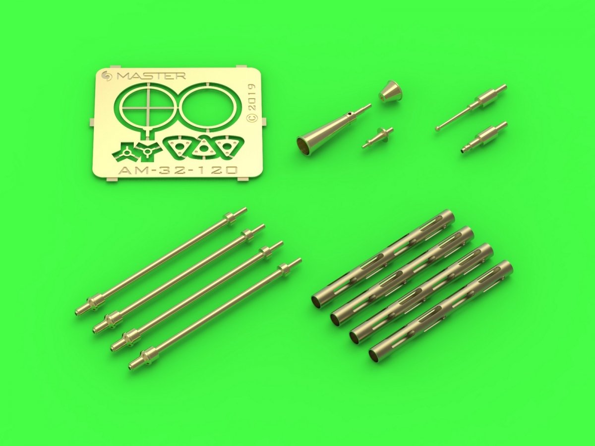 Master AM-32-120 PZL P.11c - detail set - wz. 33 rifle barrels, sights and Venturi nozzle (for IBG model) 1/32 – obrázek 3