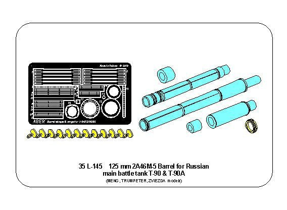 Aber 35L-145 125mm 2A46M-5 Barrel for Russian Tank T-90 T-90A 1/35 – obrázek 19