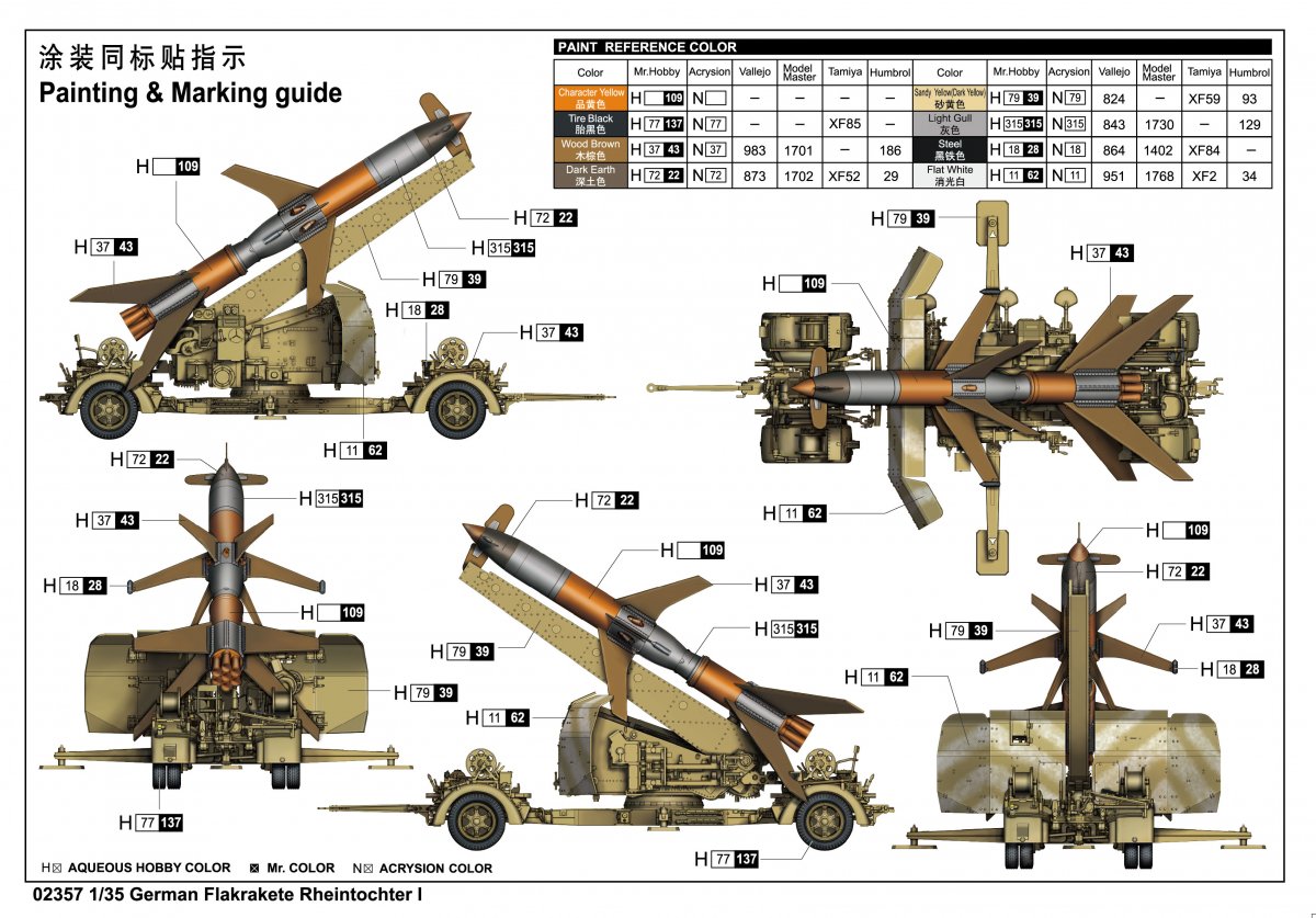 Trumpeter 02357 German Flakrakete Rheintochter I 1/35 – Bild 3