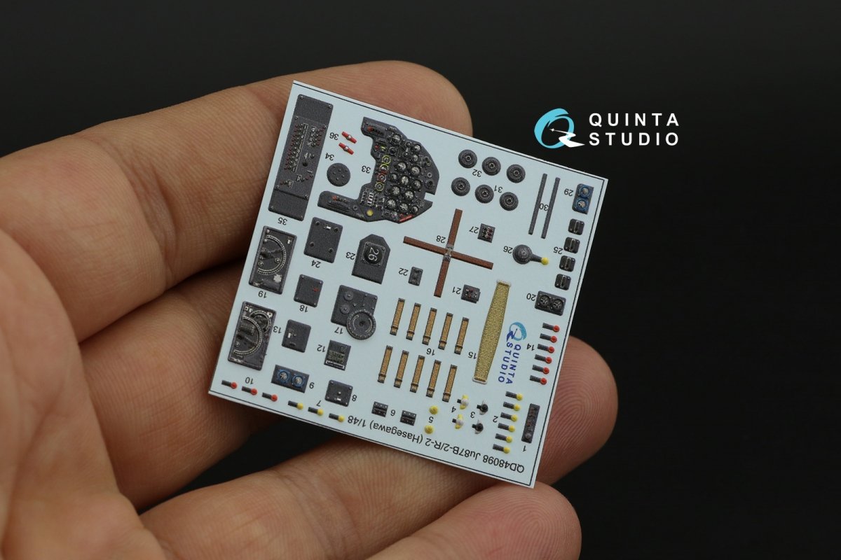 Quinta Studio QD48098 Ju 87B-2/R-2 3D-Printed &amp;amp; colored Interior on decal paper (Hasegawa) 1/48 – immagine 8