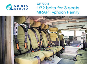 Quinta Studio QR72011 MRAP Typhoon Family belts, for 3 seats, 3D-Printed &amp;amp; colored on decal paper (all kits) 1/72