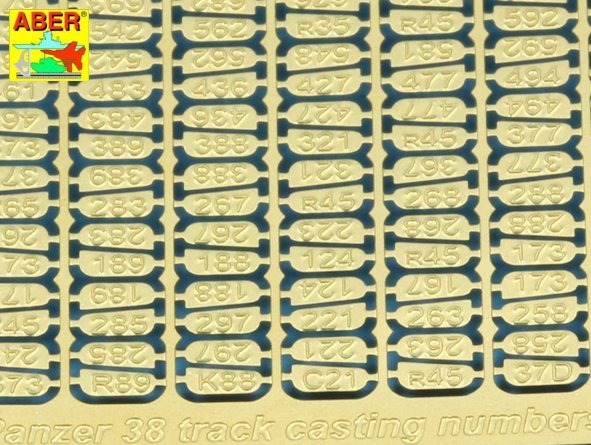 Aber 16053 Panzer 38 track link casting numbers 1/16 – obrázek 3