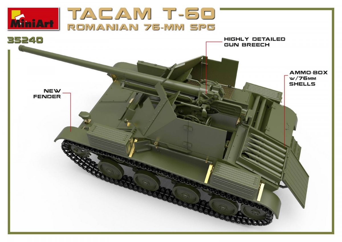 MiniArt 35240 ROMANIAN 76-mm SPG TACAM T-60 INTERIOR KIT 1/35 – image 6