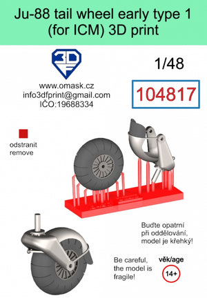 Omask 104817 Ju-88 tail wheel early type 1 3D print (for ICM) 1/48 – Bild 2
