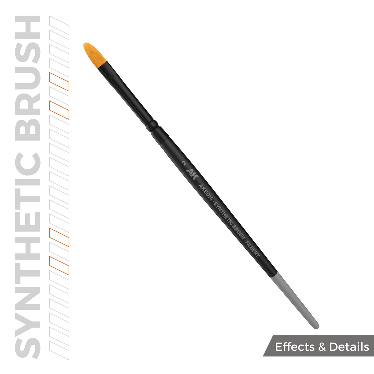 AK Interactive AKB014 AK SYNTHETIC BRUSH – FILBERT 2 – obrázek 3