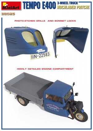 MiniArt 38025 TEMPO E400 HOCHLADER PRITSCHE 3-WHEEL TRUCK 1/35 – image 5