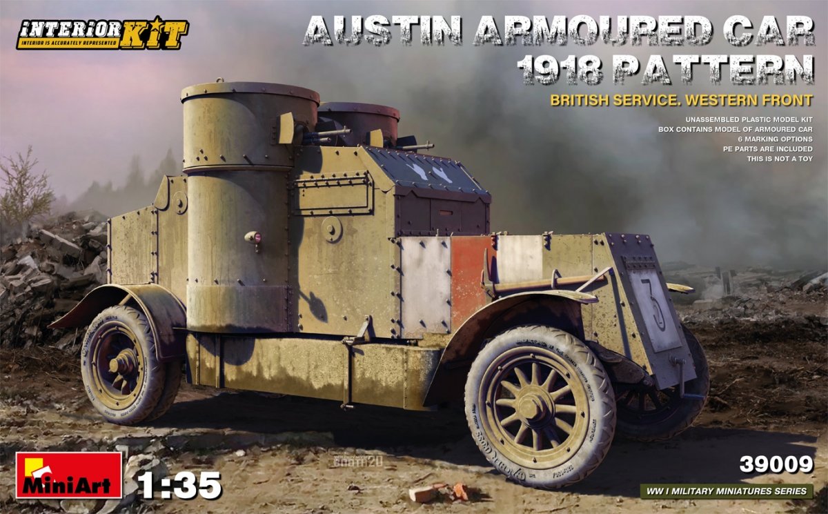 Miniart 39009 AUSTIN ARMORED CAR 1918 PATTERN. BRITISH SERVICE. WESTERN FRONT. INTERIOR KIT 1/35