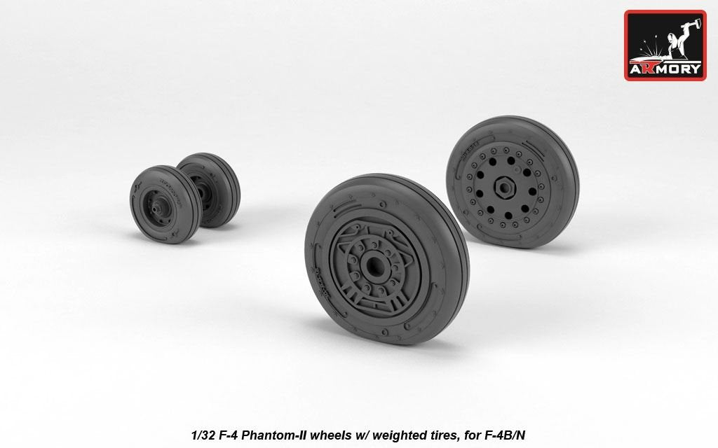 Armory Models AW32306 F-4 Phantom-II wheels w/ weighted tires, early 1/32 – image 4