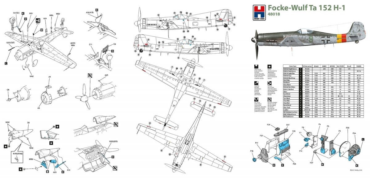 Hobby 2000 48018 Focke-Wulf Ta 152 H-1 ( DRAGON + CARTOGRAF ) 1/48 – zdjęcie 3