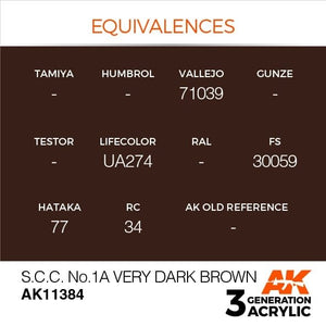 AK Interactive AK11384 SCC No.1A Very Dark Brown 17ml – image 3