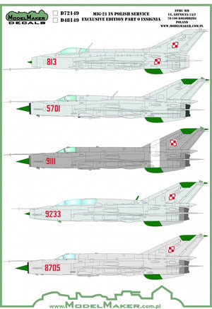ModelMaker Decals D48149 MiG-21 in Polish service exclusive edition part 0 Insignia 1/48