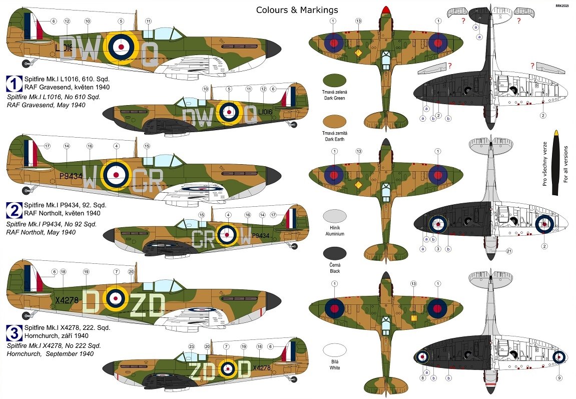 Kovozavody Prostejov KPM0263 Spitfire Mk.Ia “Black &amp;amp; White” 1/72 – Bild 2