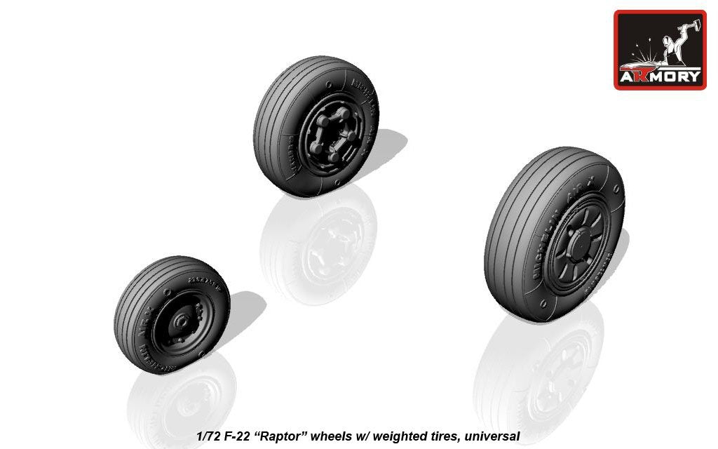 Armory Models AW72315 F-22 Raptor wheels w/ weighted tires 1/72