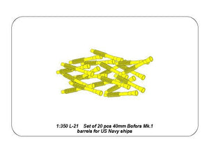Aber 350L-21 Ensemble de 20 canons Bofors Mk.1 de 40 mm pour navires de l&amp;#39;US Navy (1/350)  – image 7