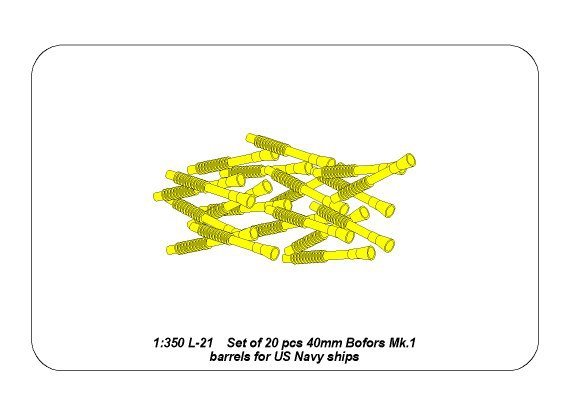 Aber 350L-21 Ensemble de 20 canons Bofors Mk.1 de 40 mm pour navires de l&amp;#39;US Navy (1/350)  – image 7