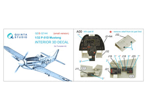 Quinta Studio QDS-32144 P-51D Mustang 3D-Printed &amp;amp; colored Interior on decal paper (Trumpeter) (Small version) 1/32 – Bild 8