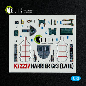 KELIK K72227 Harrier Gr3 (Late) - interior 3D decals for Italeri kit 1/72 – zdjęcie 8
