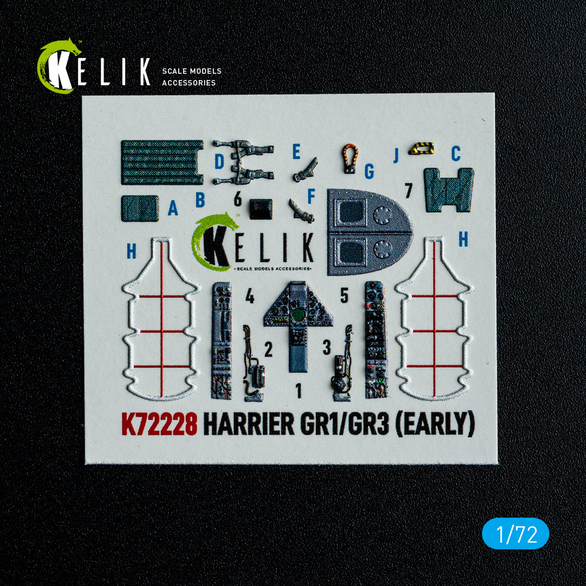 KELIK K72228 Harrier Gr1/Gr3 (Early) - interior 3D decals for Italeri kit 1/72 – image 2
