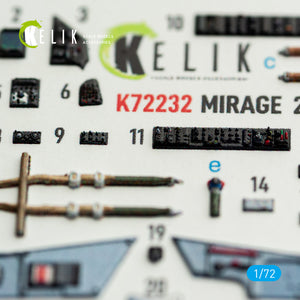 KELIK K72232 Mirage-2000C - interior 3D decals for DreamModel kit 1/72 – obrázek 5