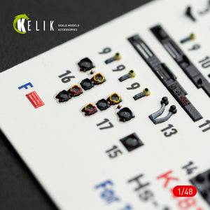 KELIK K48167 Hs-129 B - interior 3D decals for Takom kit 1/48 – zdjęcie 6