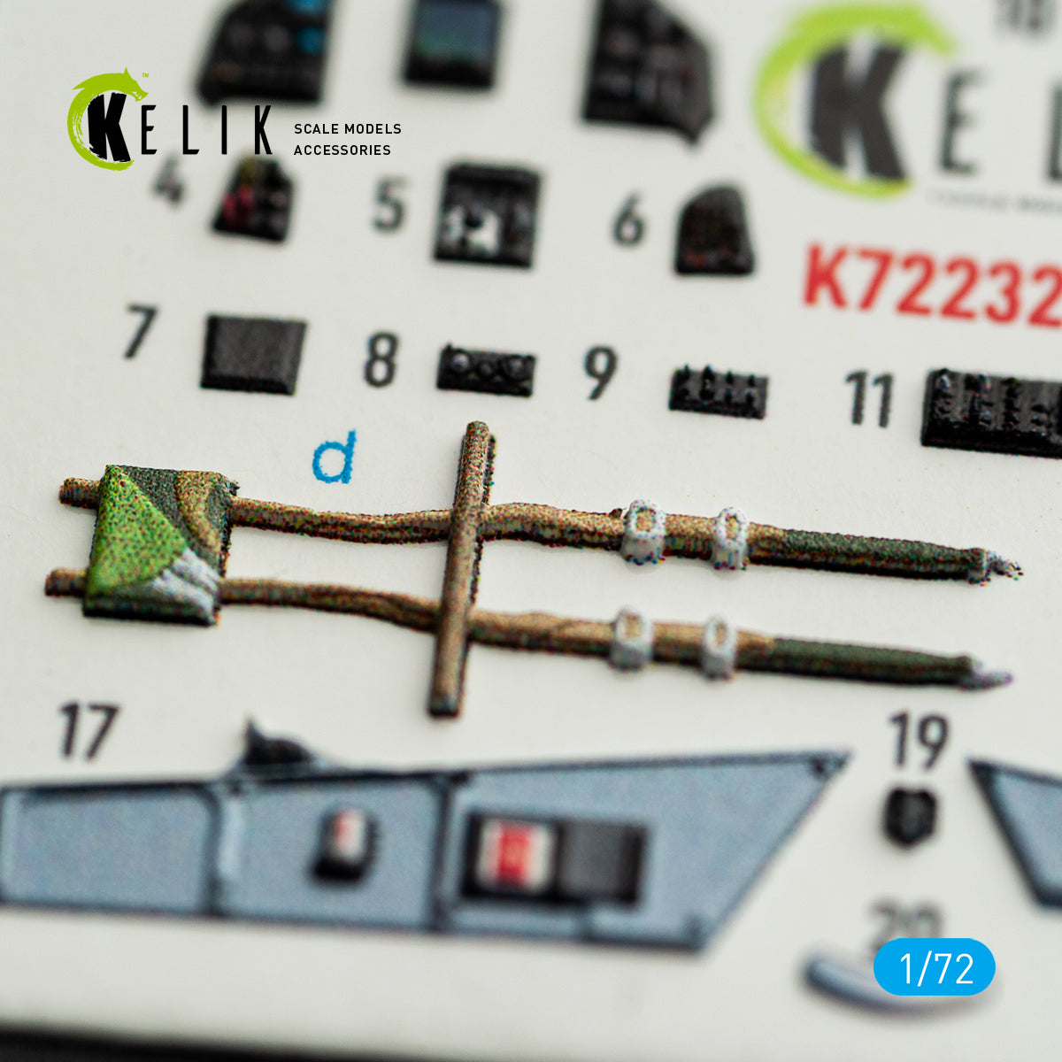 KELIK K72232 Mirage-2000C - interior 3D decals for DreamModel kit 1/72 – obrázek 3