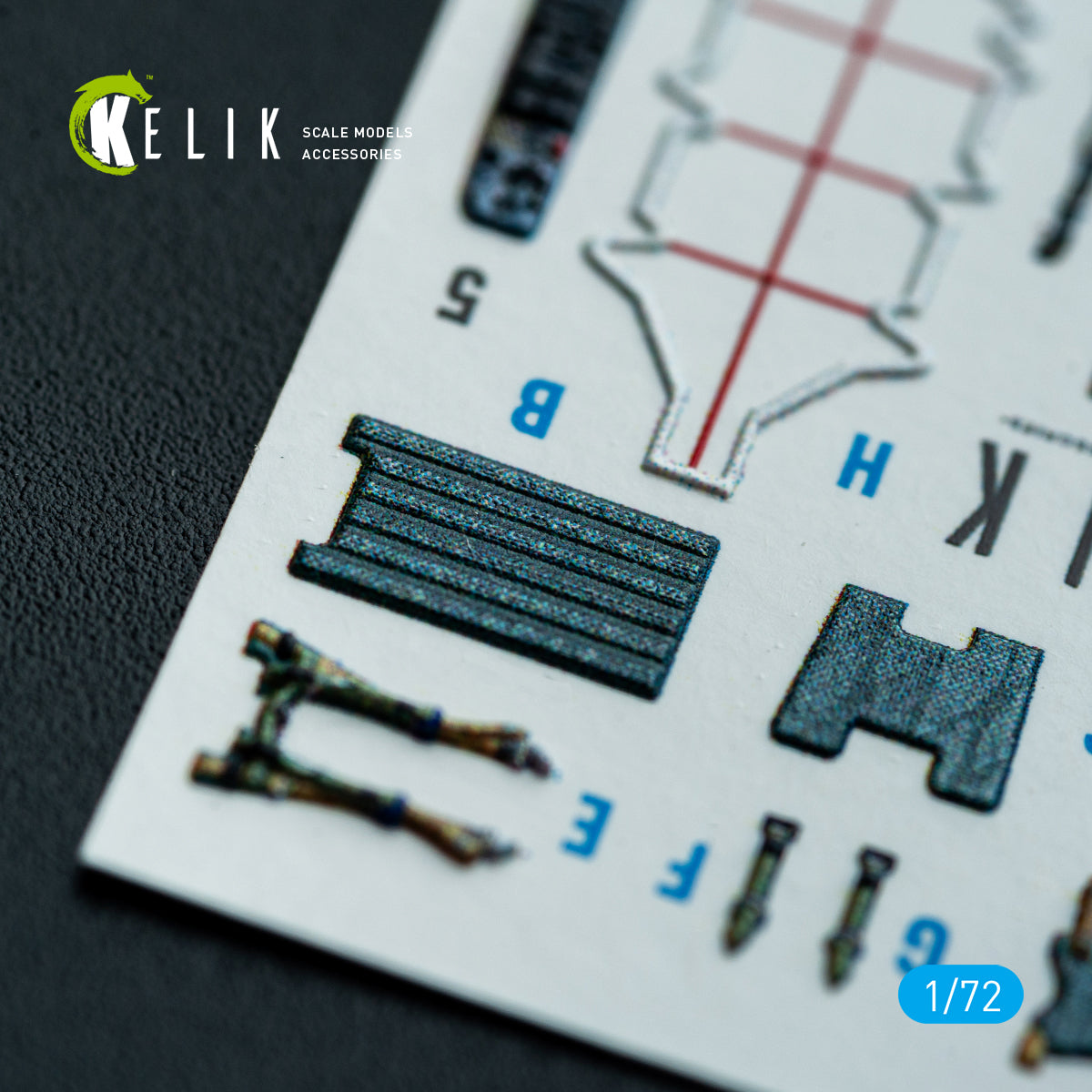 KELIK K72227 Harrier Gr3 (Late) - interior 3D decals for Italeri kit 1/72 – zdjęcie 2