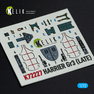 KELIK K72227 Harrier Gr3 (Late) - interior 3D decals for Italeri kit 1/72 – zdjęcie 9