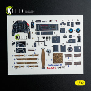 KELIK K32050 Ju-870 - interior 3D decals for Hasegawa kit 1/32 – immagine 2