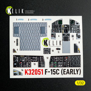 KELIK K32051 F-15C (early) - interior 30 decals for Tamiya kit 1/32 – zdjęcie 2