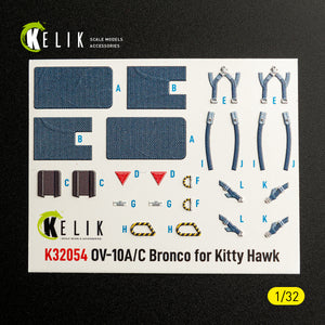 KELIK K32054 0V-10A/C Bronco - interior 3D decals for Kitty Hawk/Zimi models kit 1/32 – immagine 2