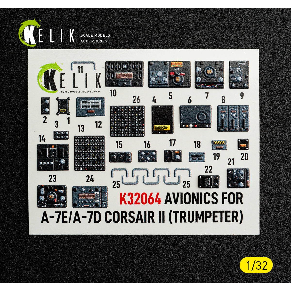 KELIK K32064 Avionics for A-7E/D CORSAIR II - exterior 3D decals for Trumpeter kit 1/32 – image 2