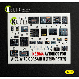 KELIK K32064 Avionics for A-7E/D CORSAIR II - exterior 3D decals for Trumpeter kit 1/32 – image 2