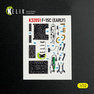 KELIK K32051 F-15C (early) - interior 30 decals for Tamiya kit 1/32 – zdjęcie 8