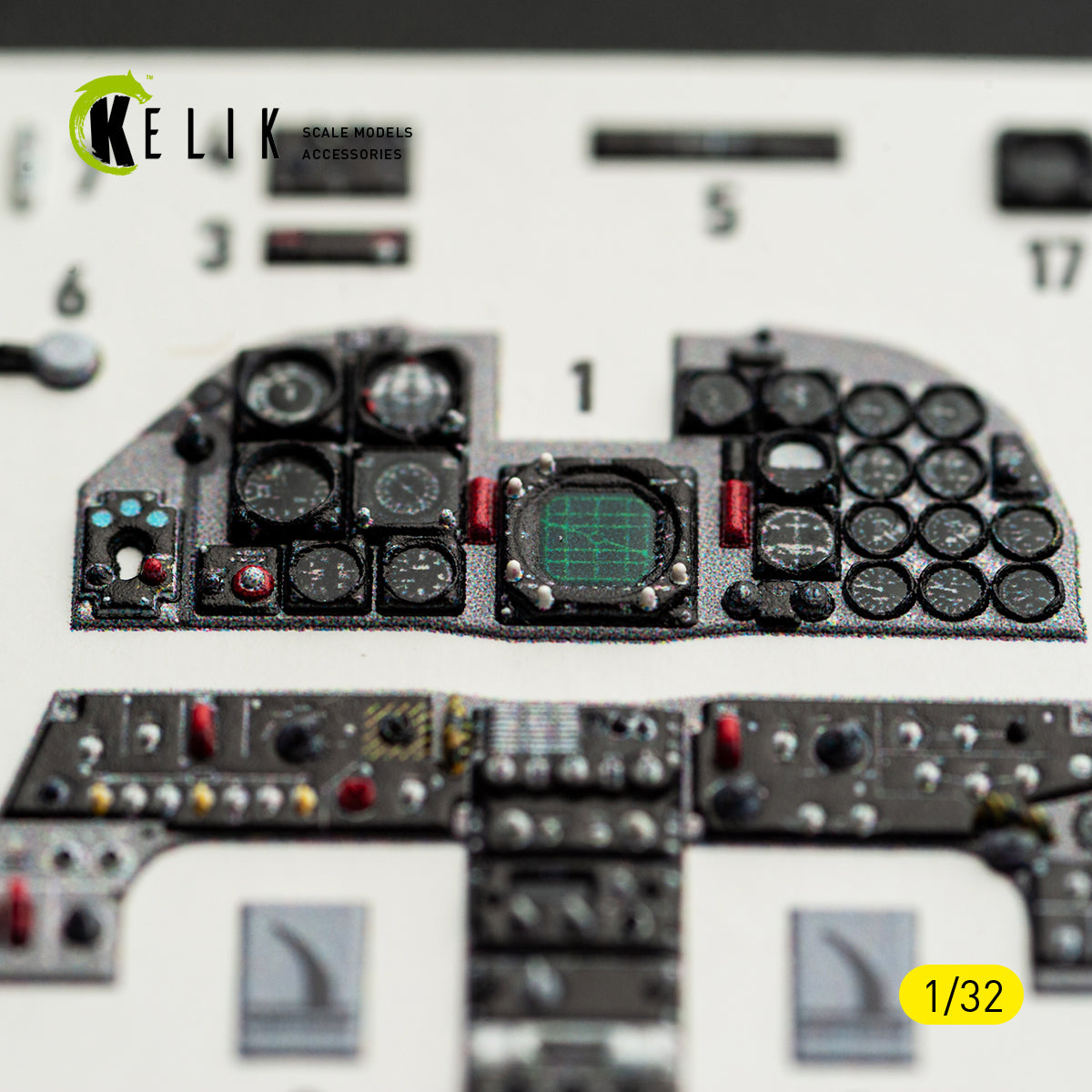 KELIK K32058 RF-5E - interior 3D decals for Kitty Hawk/Zimi models kit 1/32 – obrázek 3