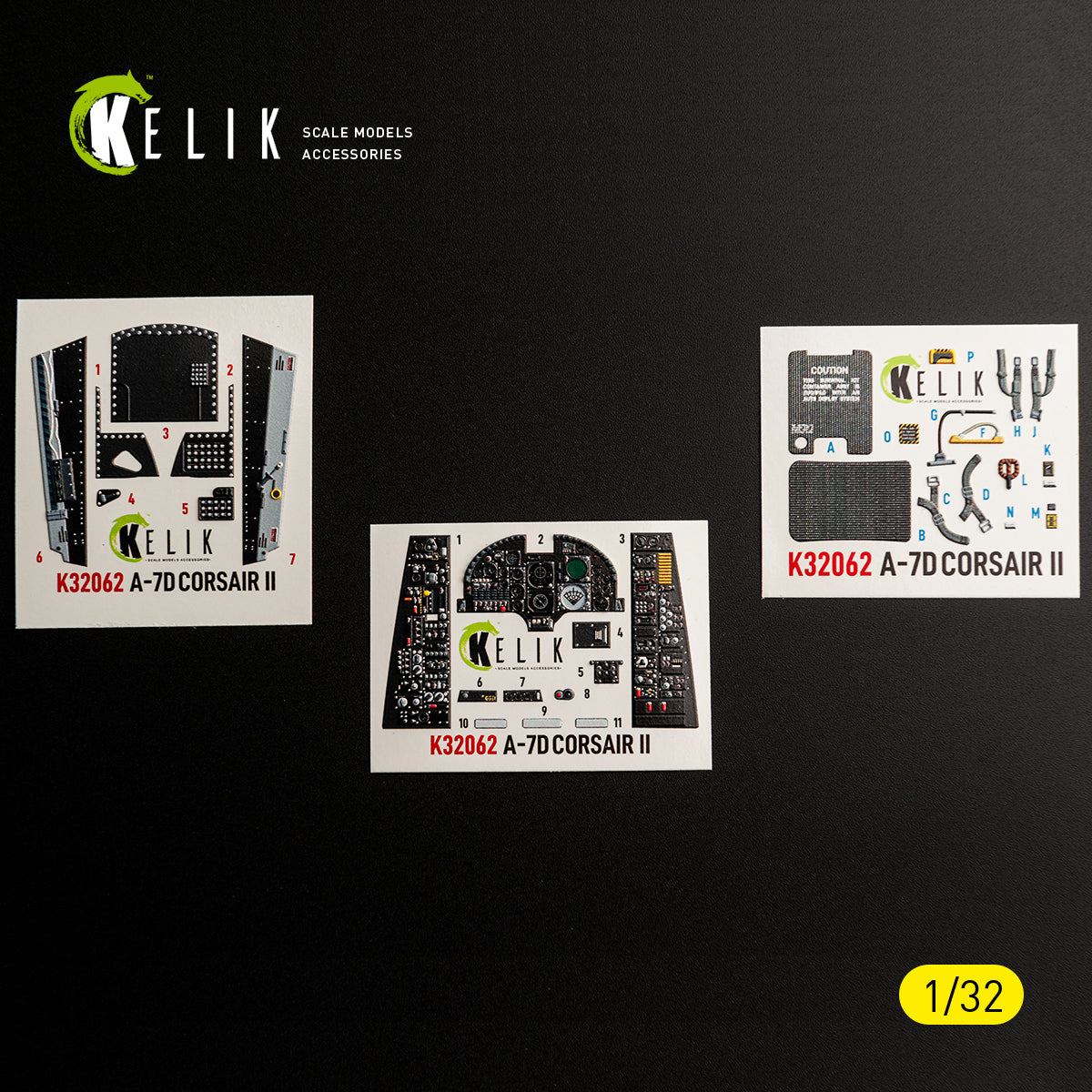 KELIK K32062 A-7D CORSAIR II - interior 30 decals for Trumpeter kit 1/32 – image 5