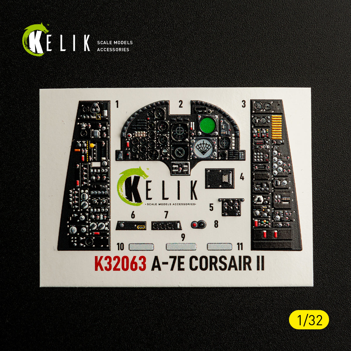 KELIK K32063 A-7E CORSAIR II - interior 3D decals for Trumpeter kit 1/32 – immagine 6