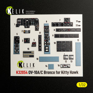 KELIK K32054 0V-10A/C Bronco - interior 3D decals for Kitty Hawk/Zimi models kit 1/32 – immagine 4