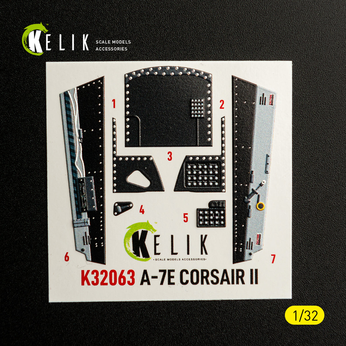 KELIK K32063 A-7E CORSAIR II - interior 3D decals for Trumpeter kit 1/32 – immagine 7