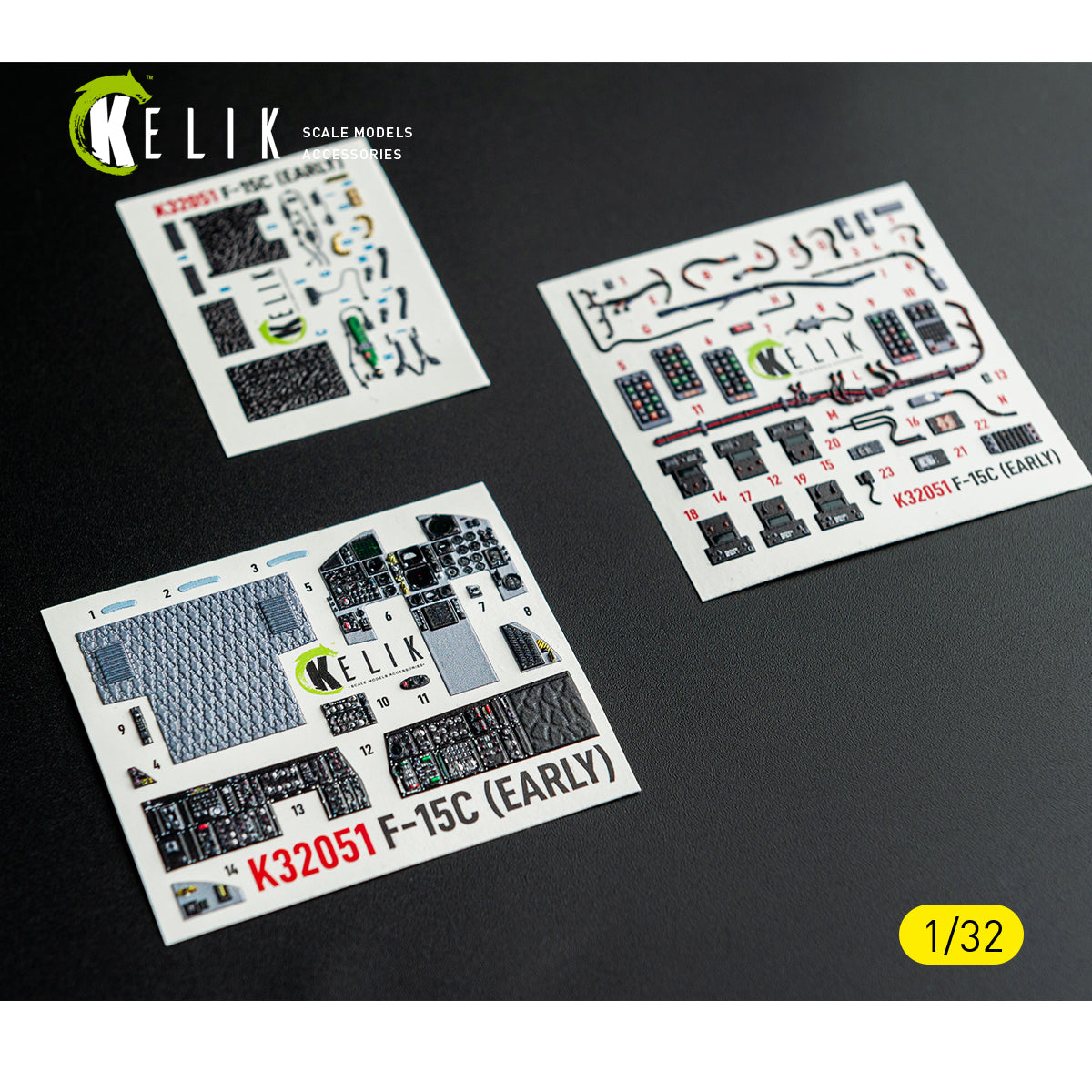 KELIK K32051 F-15C (early) - interior 30 decals for Tamiya kit 1/32 – zdjęcie 10