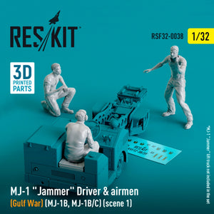 RESKIT RSF32-0038 MJ-1 Jammer Driver airmens (Gulf War) (MJ-1B, MJ-1B/C) (scene 1) (3 pcs) (3D Printed) 1/32 – Bild 2