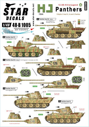 Star Decals 48-B1005 HJ Panthers. 12. SS-Hitlerjugend PzKpfw IV en France 1944 1/48