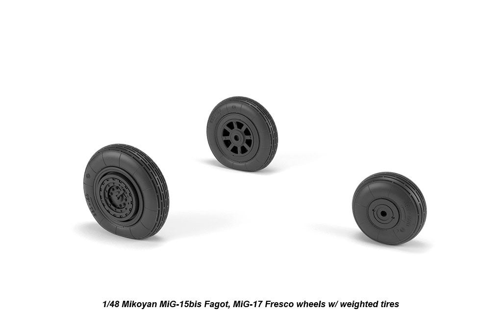 Armory Models AW48033 Mikoyan MiG-15bis Fagot (late) / MiG-17 Fresco wheels w/ weighted tires 1/48 – obrázek 2
