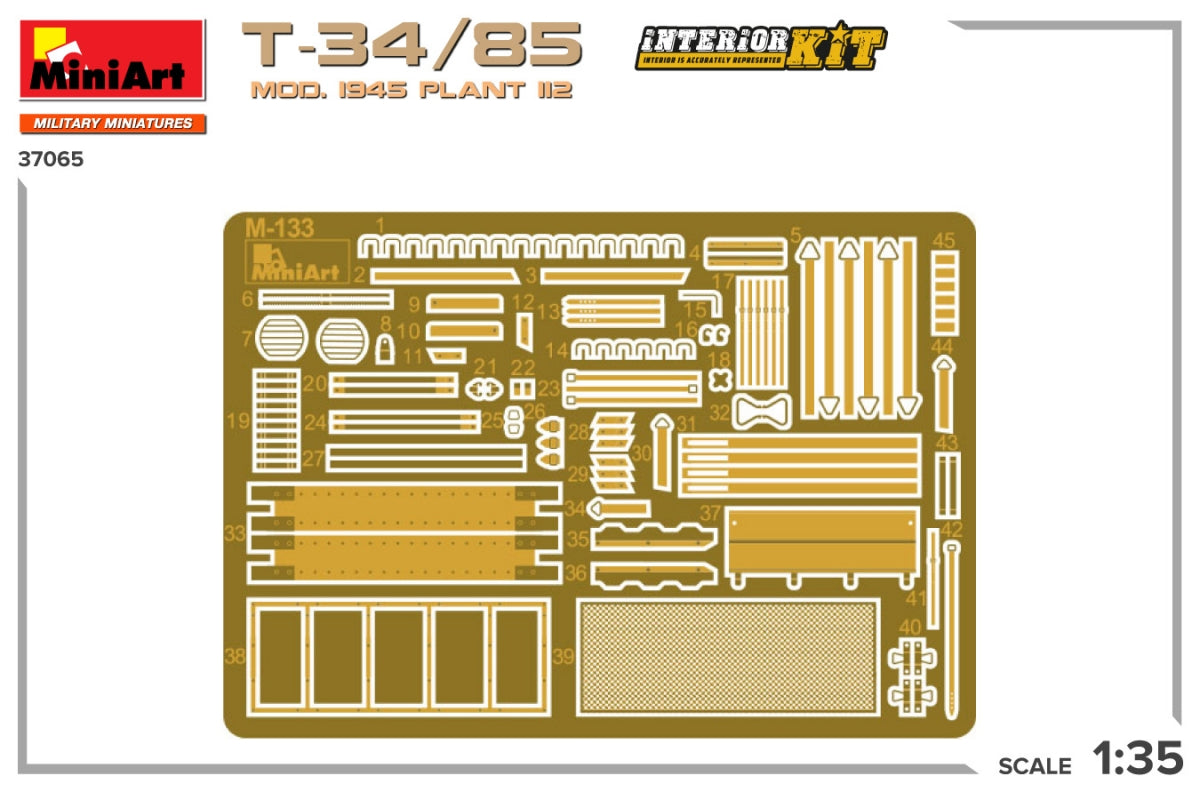 MiniArt 37065 T-34/85 MOD. 1945. PLANT 112. INTERIOR KIT 1/35 – image 3