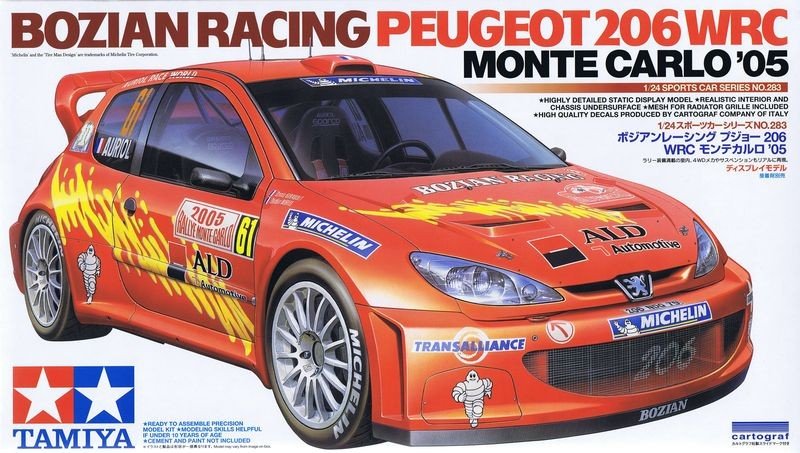 Tamiya 24283 Bozian Racing Peugeot 206 WRC Monte Carlo '05 1/24