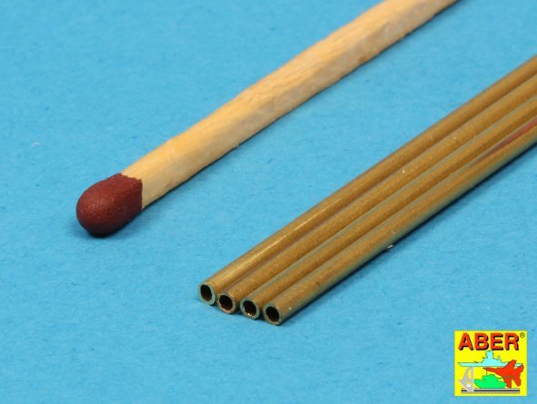 Aber BT15X02 Brass Tubes 1.50x0.20 mm length 250 mm x 4 pcs. – immagine 4