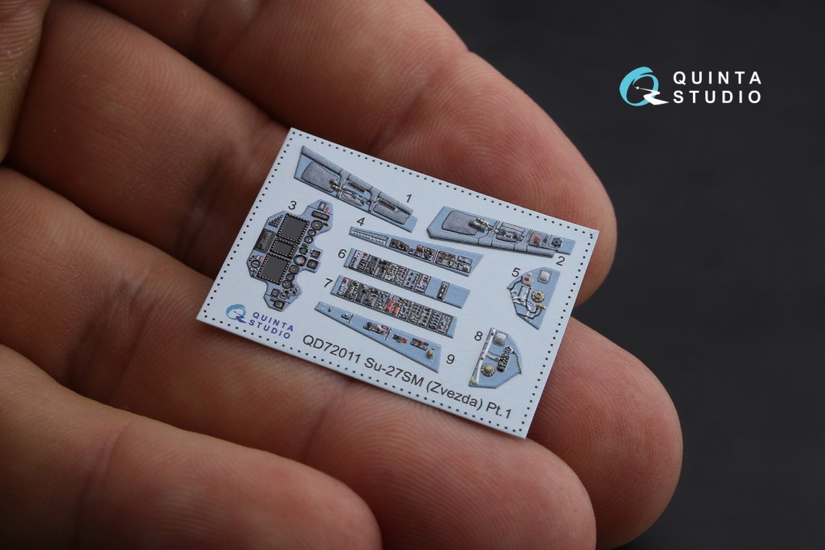 Quinta Studio QD72011 Su-27SM 3D-Printed &amp;amp; colored Interior on decal paper (for Zvezda kit) 1/72 – image 4