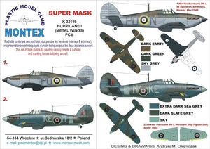 Montex K32198 HURRICANE I (MET.WINGS) 1/32